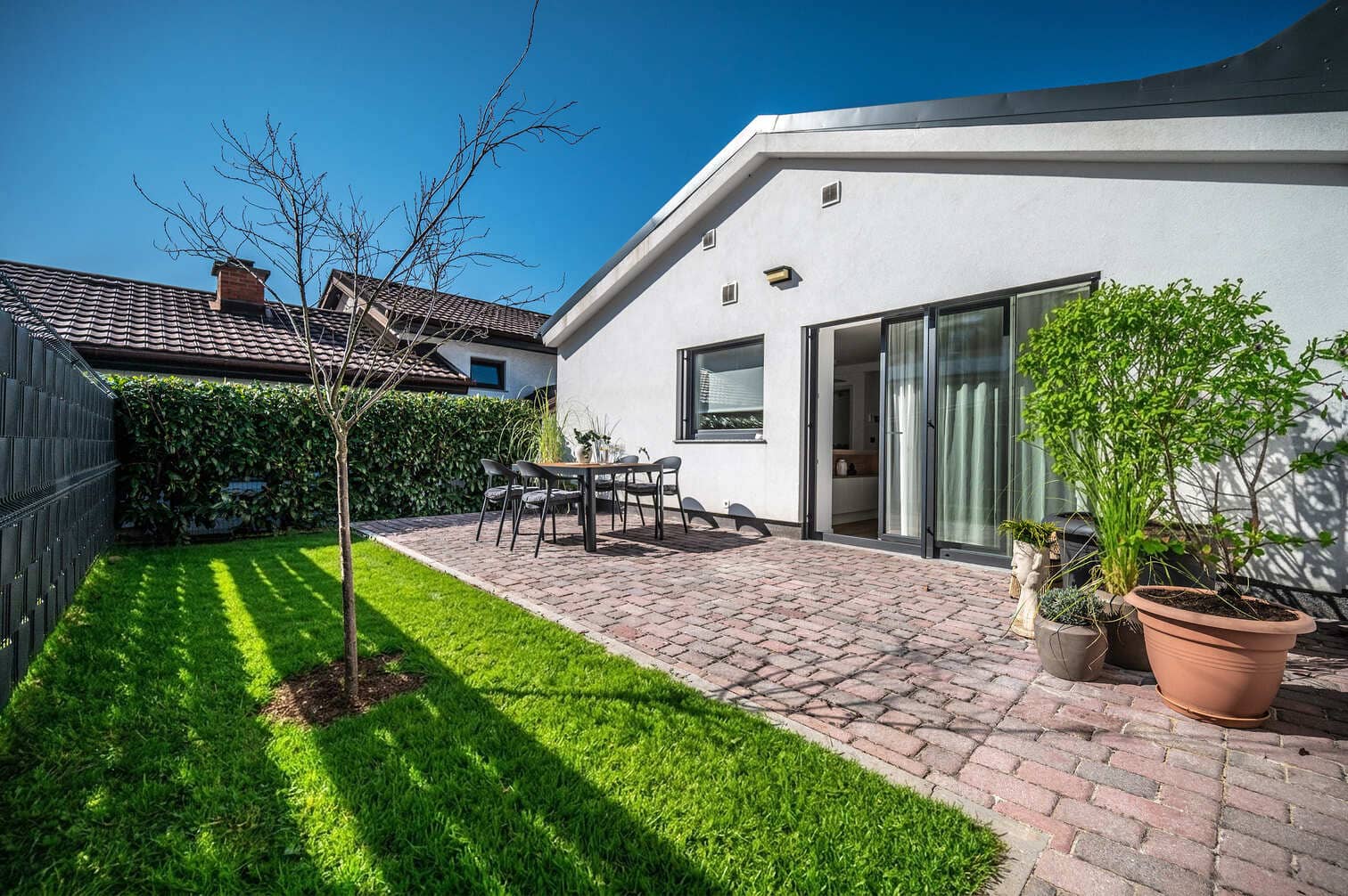 private patio and outdoor area at calma vita apartment